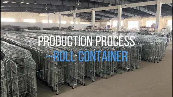 Powder Coated Transportation Turnover Roll Container Cage Trolley