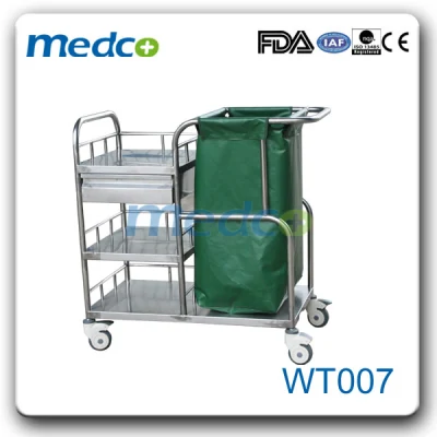 CE ISO Hospital Medical Ward Room Laundry Dressing Cleaning Trolley Cart with Cabinets