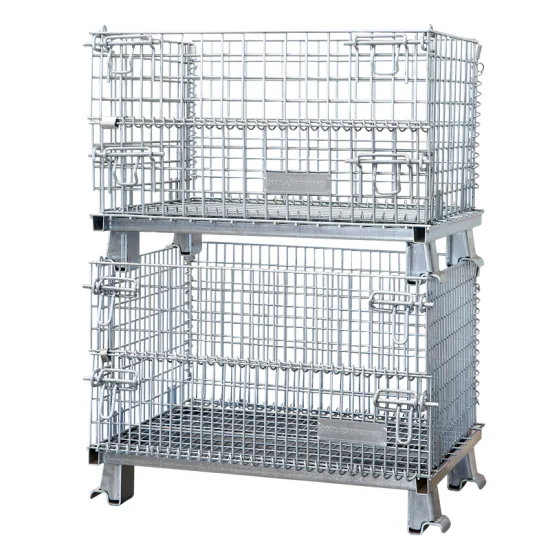 High Quality Warehouse Roll Mesh Small Steel Cage Galvanized Folding Metal Wire Mesh Storage Containers